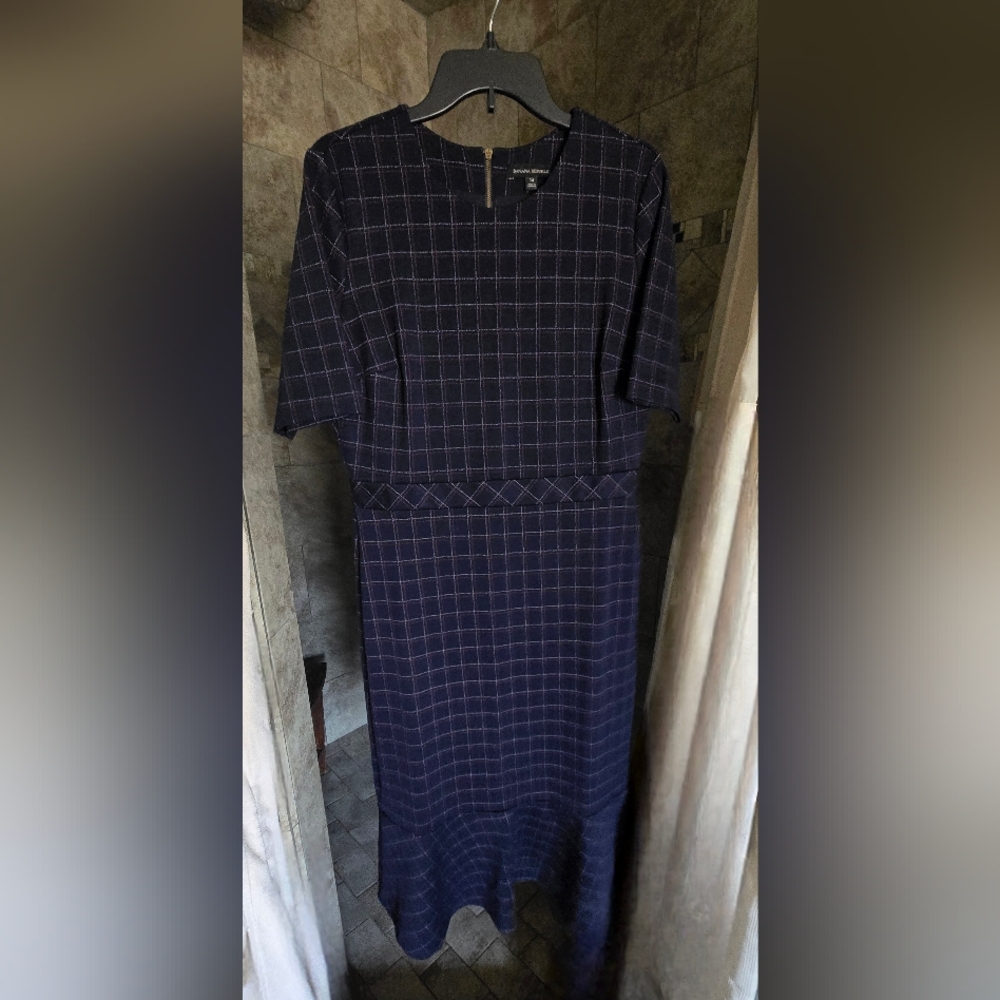 Elegant Black Checkered Dress